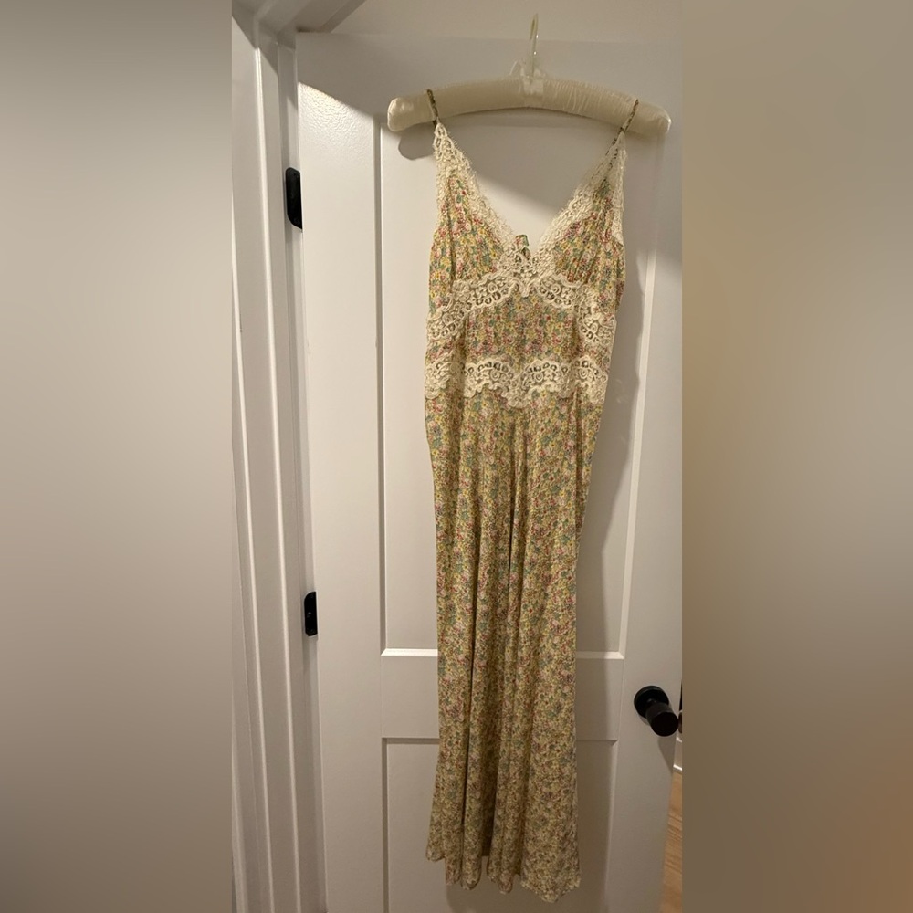 DOEN Floral Yellow Lace Maxi Dress - Picture 4 of 14